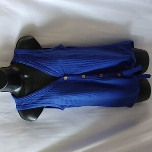 Iwollence sz S Blue Waffle Knit Knot Front Tank Top